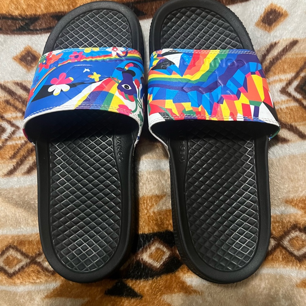 Rainbow/Abstract Converse Slip-Ons